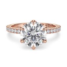 Load image into Gallery viewer, Lucce Lucia Pavé 6-Prong Round Moissanite
