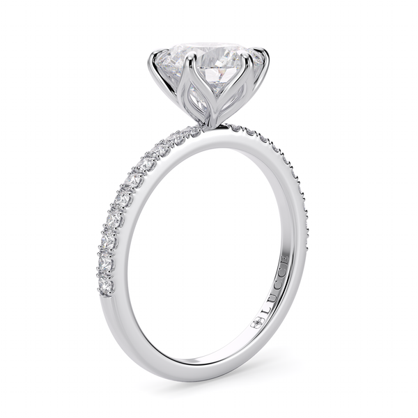 Lucce Lucia Pavé 6-Prong Round Moissanite
