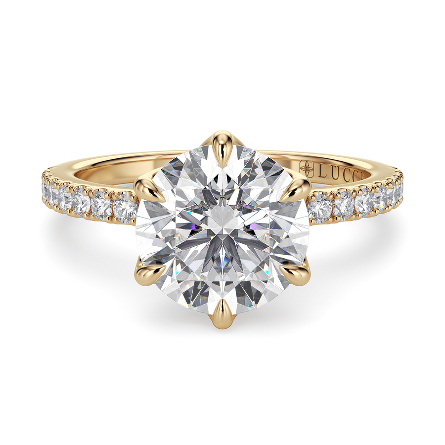 Load image into Gallery viewer, LUCCE LUCIA™ Pavé 6-Prong Round Diamond
