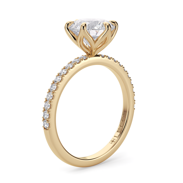LUCCE LUCIA™ Pavé 6-Prong Round Gemstone