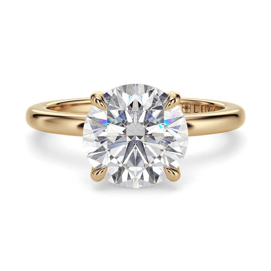 Load image into Gallery viewer, LUCCE LUCIA™ 4-Prong Round Lab Diamond 1.05ct D VS1 Id IGI 14K Yellow Gold
