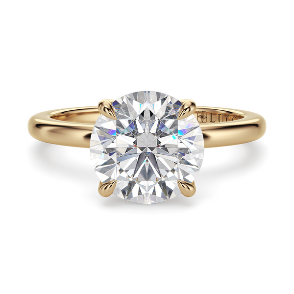 LUCCE LUCIA™ 4-Prong Round Lab Diamond 1.05ct D VS1 Id IGI 14K Yellow Gold