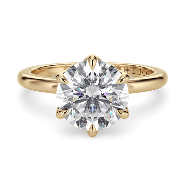 LUCCE LUCIA™ 6-Prong Lab Diamond 1.02ct D VVS2 Id IGI 14K Yellow Gold