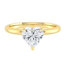 Load image into Gallery viewer, Heart Solitaire Diamond Engagement ring with Gold or Platinum band and petals Manila Philippines
