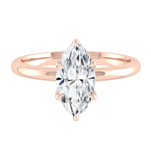 Load image into Gallery viewer, Marquise Solitaire Diamond Engagement ring with Gold or Platinum band and petals Manila Philippines
