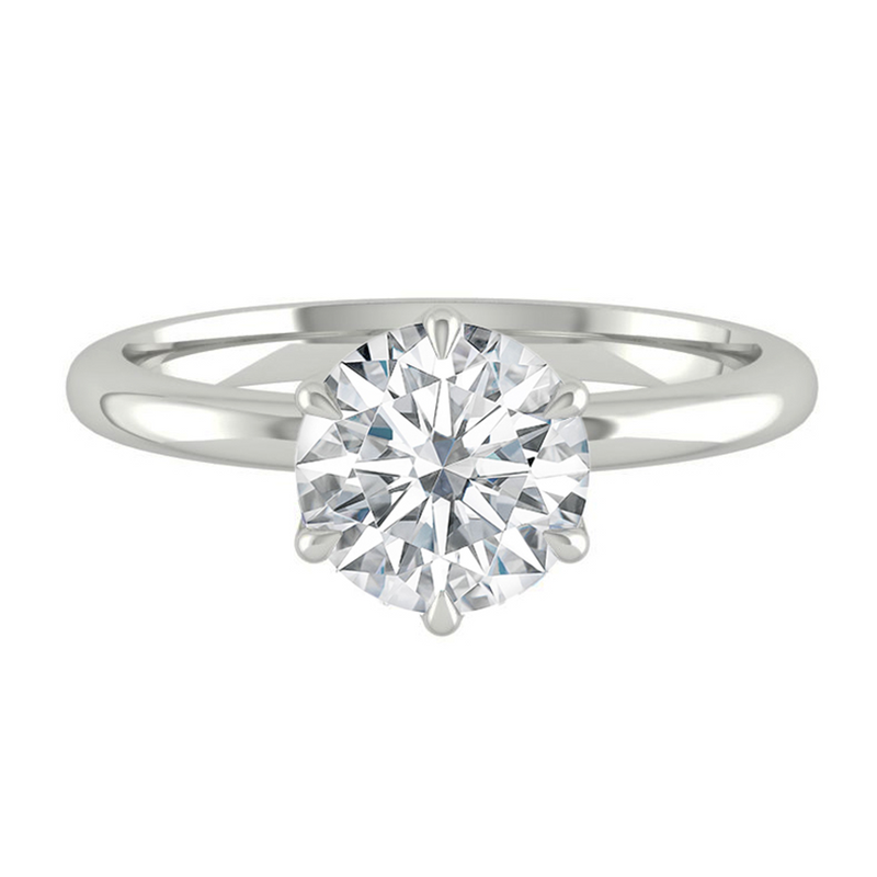 Round Solitaire Diamond Engagement ring with Gold or Platinum band and petals Manila Philippines