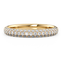 Load image into Gallery viewer, LUCCE Tri-row Diamond Pave Wedding Band in Gold or Platinum
