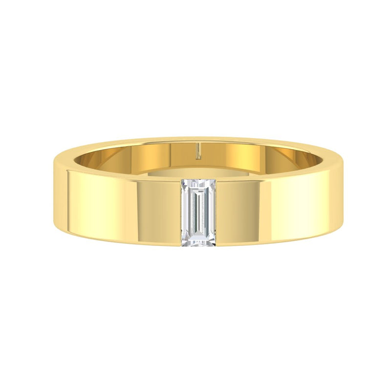 Lucce Retto Polished 3mm 0.24ct Natural Diamond 18K Yellow Gold