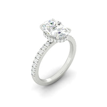 Load image into Gallery viewer, Madelyne Pavé Oval Lab Diamond 1.00ct D VS1 Ex IGI 14K White Gold
