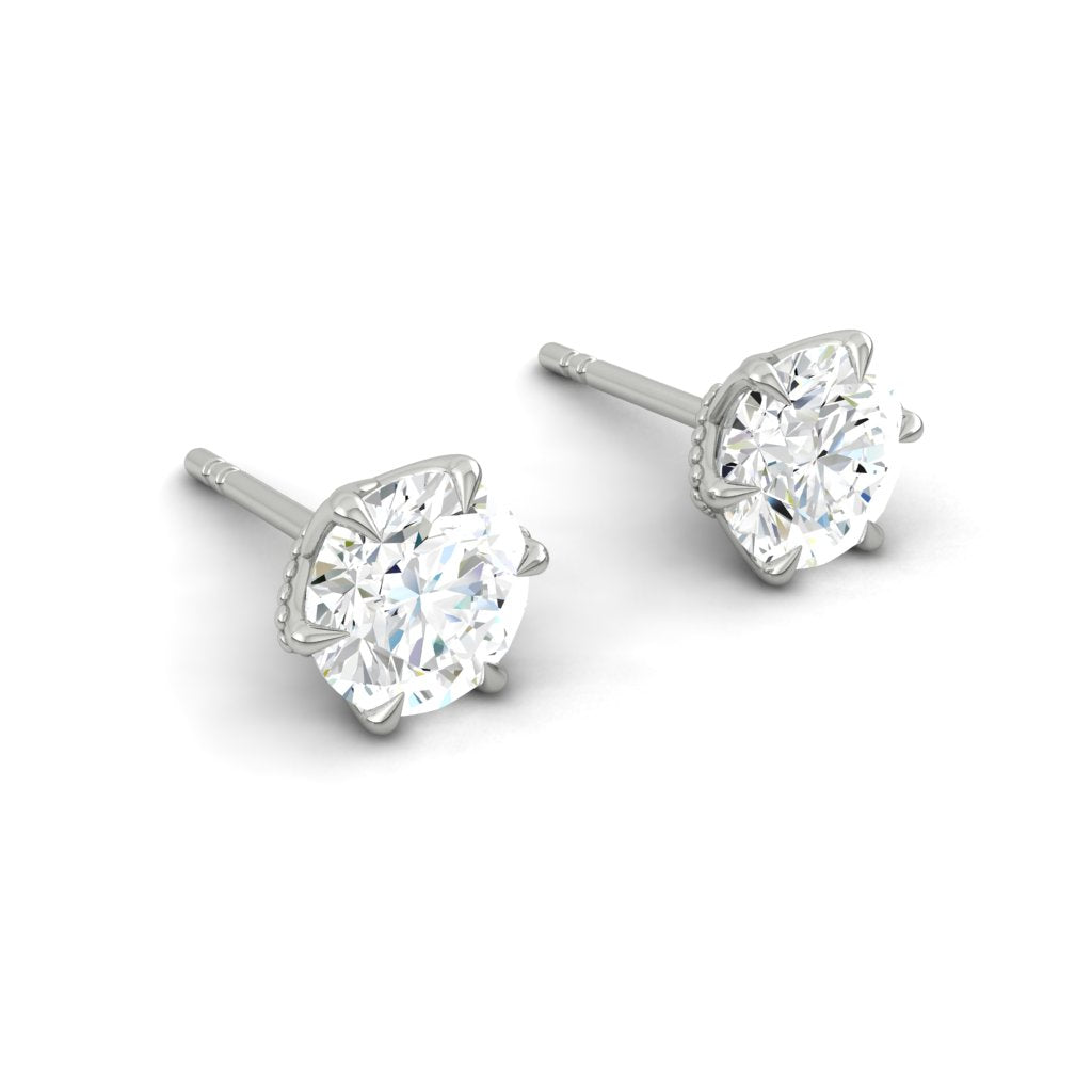 Load image into Gallery viewer, LUCCE AZALEA™ Round Earrings 6.11ctw Lab Diamond IGI Platinum
