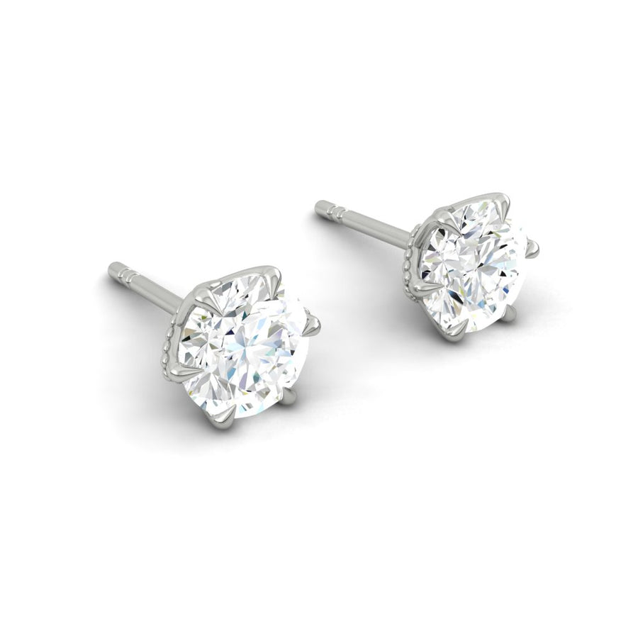 Load image into Gallery viewer, LUCCE AZALEA™ Round Earrings 6.11ctw Lab Diamond IGI Platinum
