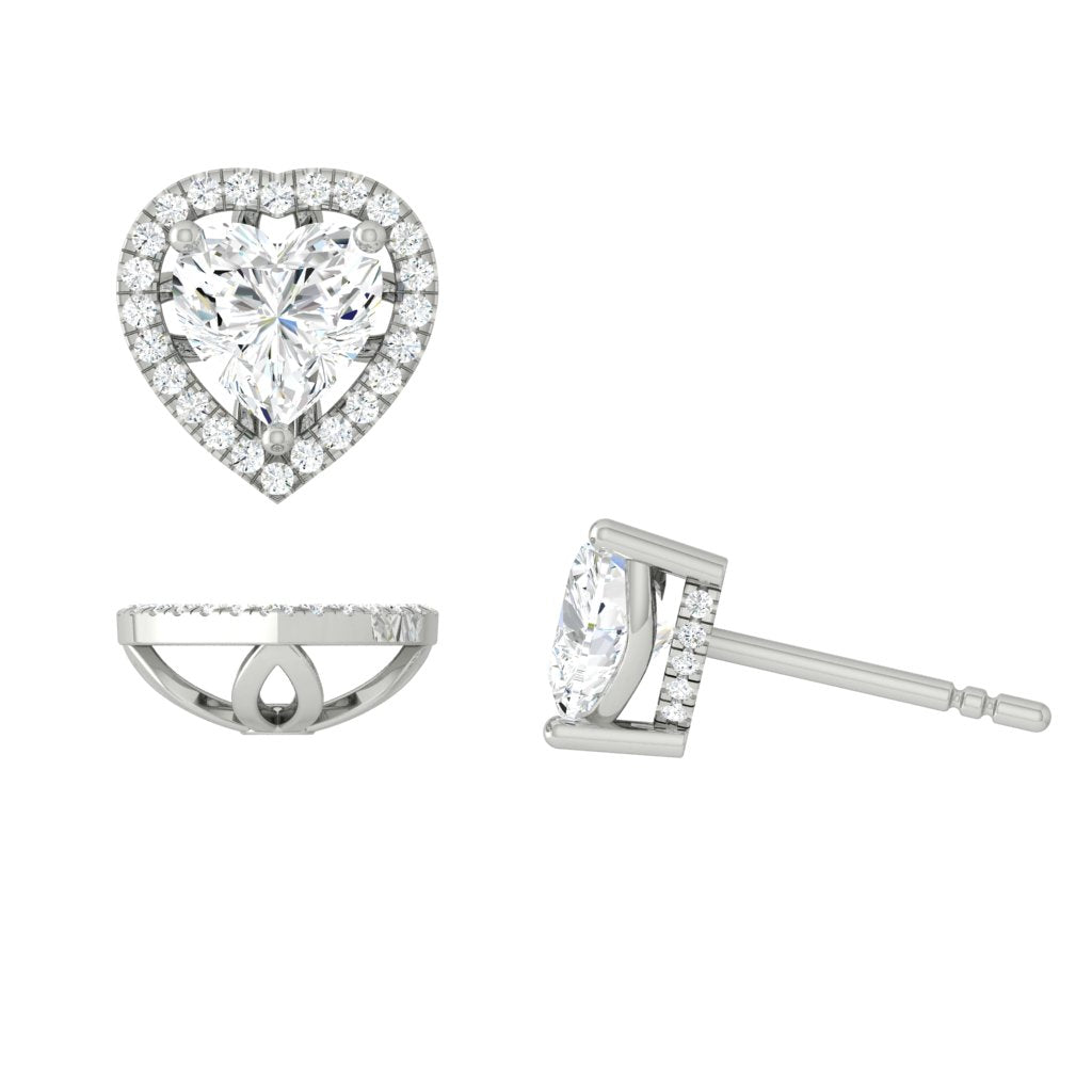 Load image into Gallery viewer, LUCCE MONTEVALLE™ Heart Earrings Natural Diamond 1.30ctw (1.00ctw F VS2 GIA Center Stones) Platinum
