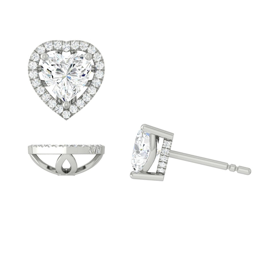 Load image into Gallery viewer, LUCCE MONTEVALLE™ Heart Earrings Natural Diamond 1.30ctw (1.00ctw F VS2 GIA Center Stones) Platinum
