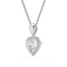 Load image into Gallery viewer, LUCCE Heart cut Diamond necklace with Halo Pendant Necklace in Gold or Platinum

