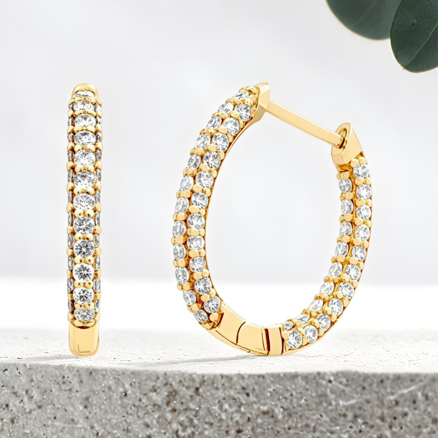 Load image into Gallery viewer, LUCCE MONTEVALLE™ Luxe Hoop Earrings Diamond
