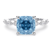 Load image into Gallery viewer, Lucce Paula Cushion Ocean Blue Diamond
