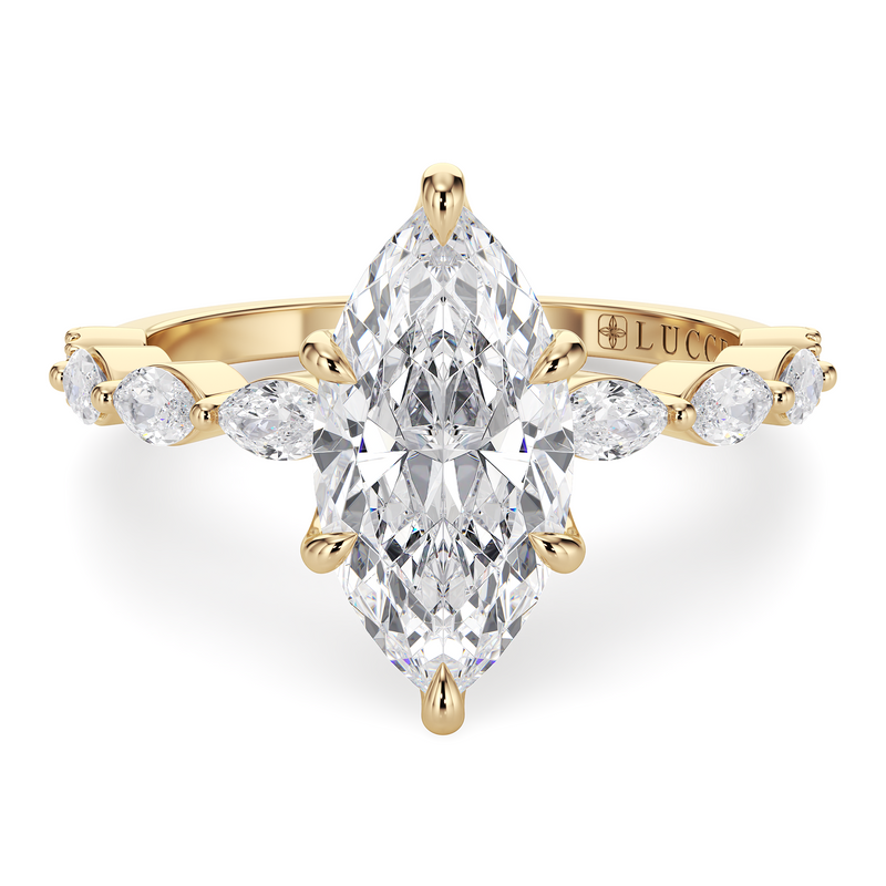 Lucce Paula Marquise Lab Diamond 0.50ct F VVS2 VG IGI 14K Yellow Gold