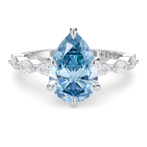 Lucce Paula Pear Ocean Blue Diamond