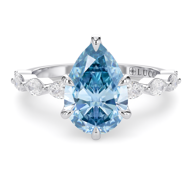 Lucce Paula Pear Ocean Blue Diamond
