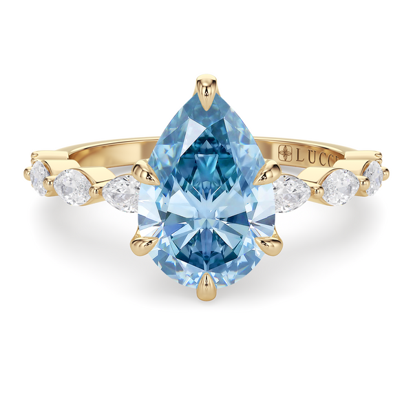 Lucce Paula Pear Ocean Blue Diamond