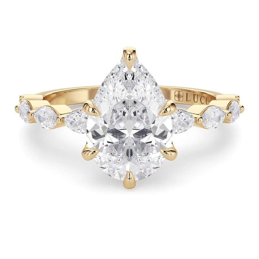 Load image into Gallery viewer, LUCCE MARCHESA™ Pear Natural Diamond 1.01ct H VS1 GIA 18K Yellow Gold

