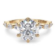 LUCCE MARCHESA™ Round Celeste Moissanite 1.06ct 14K Yellow Gold