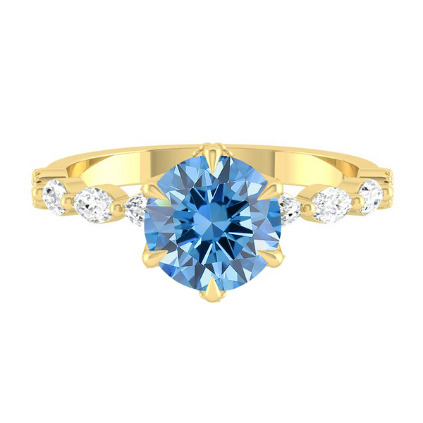 Lucce Paula Round Ocean Blue Diamond