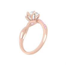 Load image into Gallery viewer, Moissanite Engagement Ring with Pink Diamond Band in the Philippines
