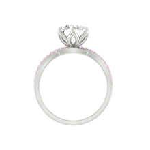 Load image into Gallery viewer, Moissanite Engagement Ring with Pink Diamond Band in the Philippines
