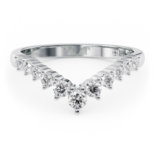 Load image into Gallery viewer, LUCCE Chevron Round Diamond Wedding Ring in Gold or Platinum
