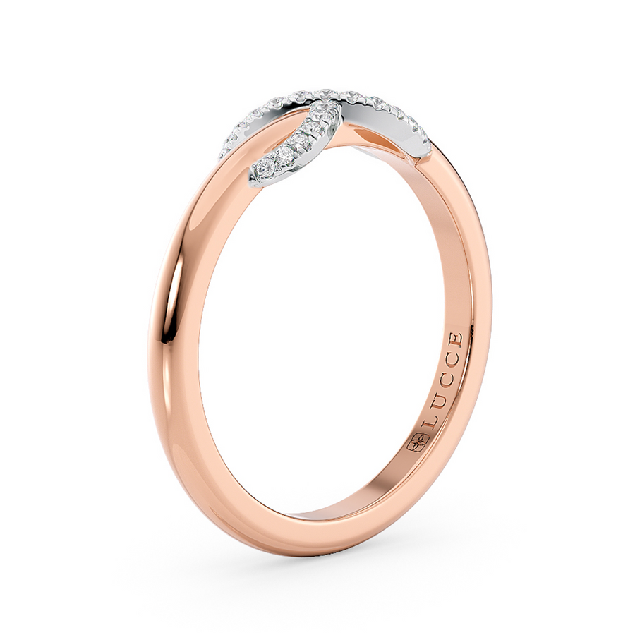 Load image into Gallery viewer, LUCCE Infinity Two Tone Diamond Pave Band Promise Ring in Gold or Platinum
