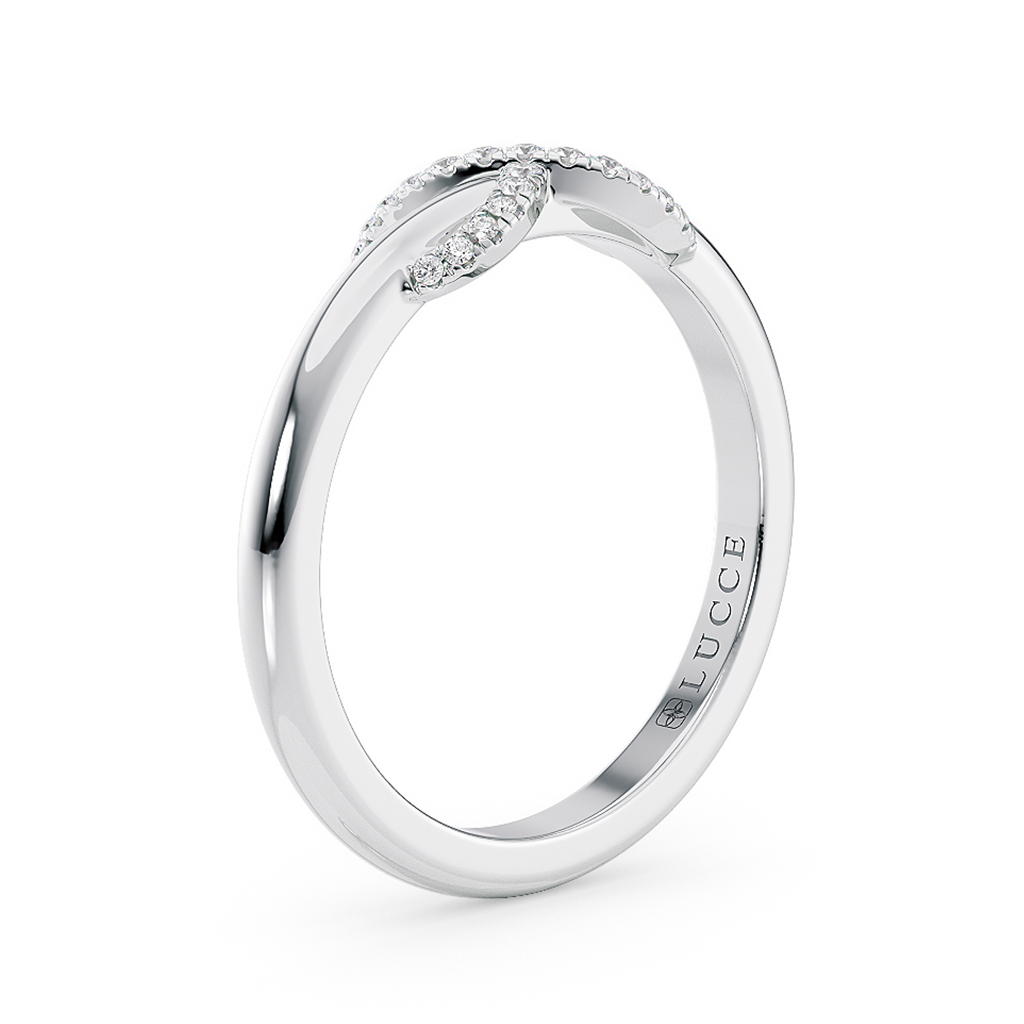 Load image into Gallery viewer, LUCCE Infinity Two Tone Diamond Pave Band Promise Ring in Gold or Platinum
