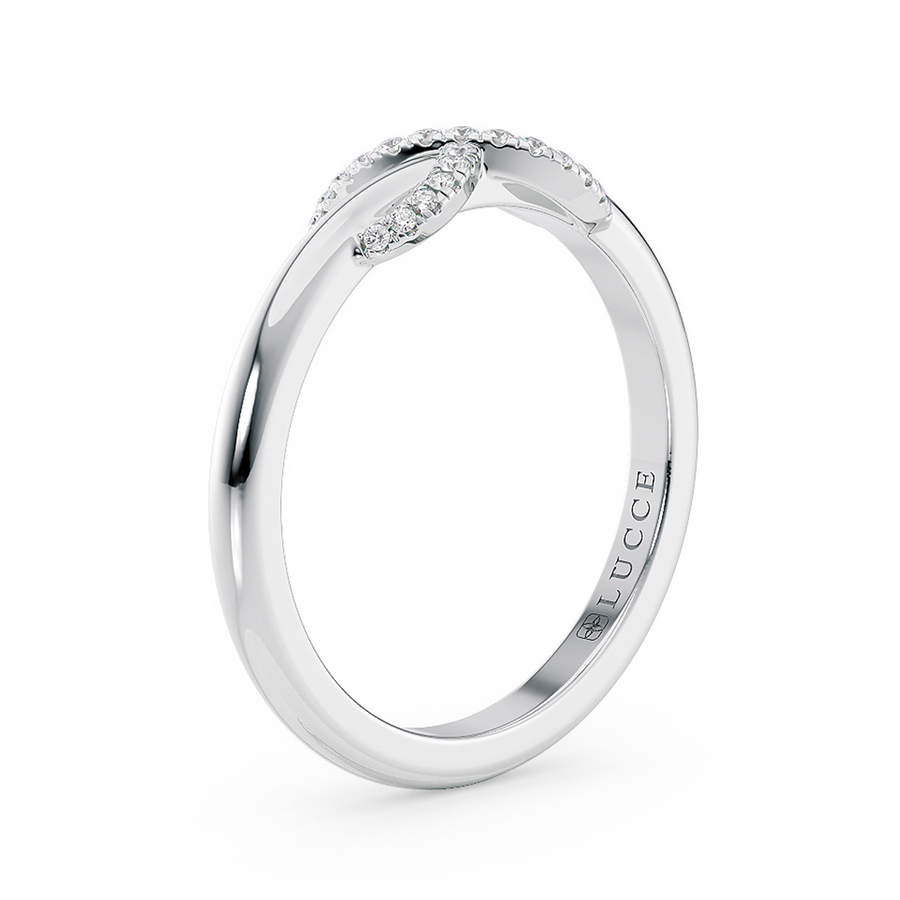 Load image into Gallery viewer, LUCCE Infinity Two Tone Diamond Pave Band Promise Ring in Gold or Platinum
