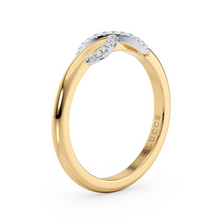 Load image into Gallery viewer, LUCCE Infinity Two Tone Diamond Pave Band Promise Ring in Gold or Platinum
