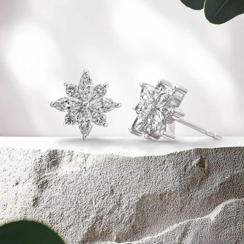 Lucce Constance Si Earrings 0.96 CTW Natural Diamond Platinum