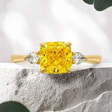 Load image into Gallery viewer, Lucce Sophia Cushion Sunburst Yellow Diamond

