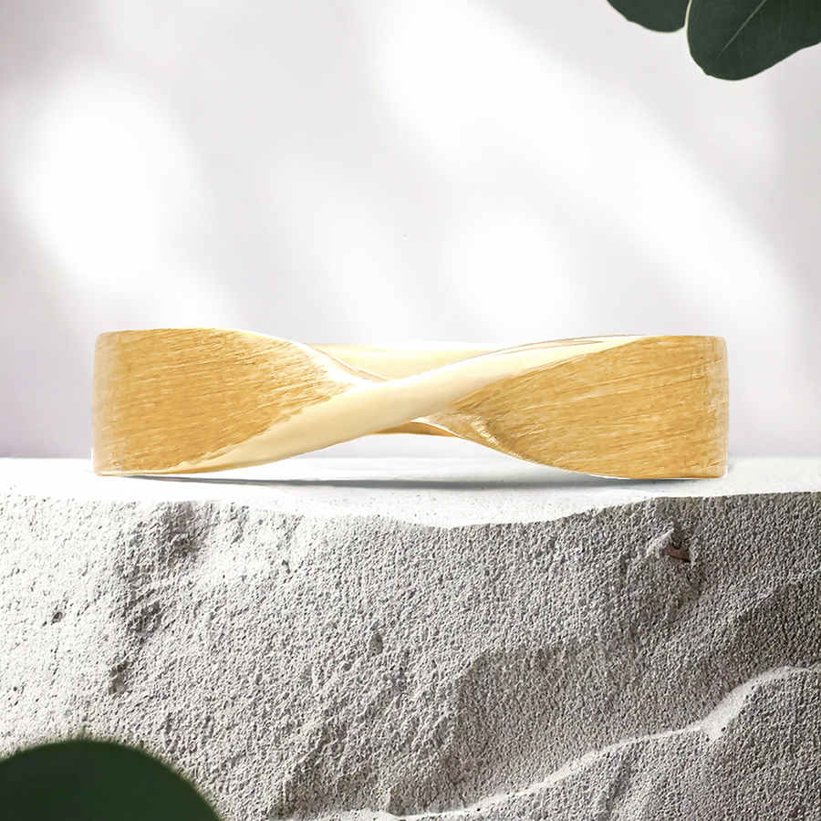 Load image into Gallery viewer, LUCCE ESSO™ Brushed 5mm 14K Yellow Gold
