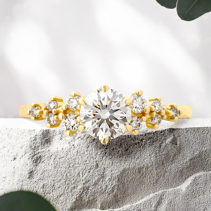 Load image into Gallery viewer, LUCCE ELLIA™ Round Lab Diamond 0.51ct D VVS2 Id IGI 14K Yellow Gold
