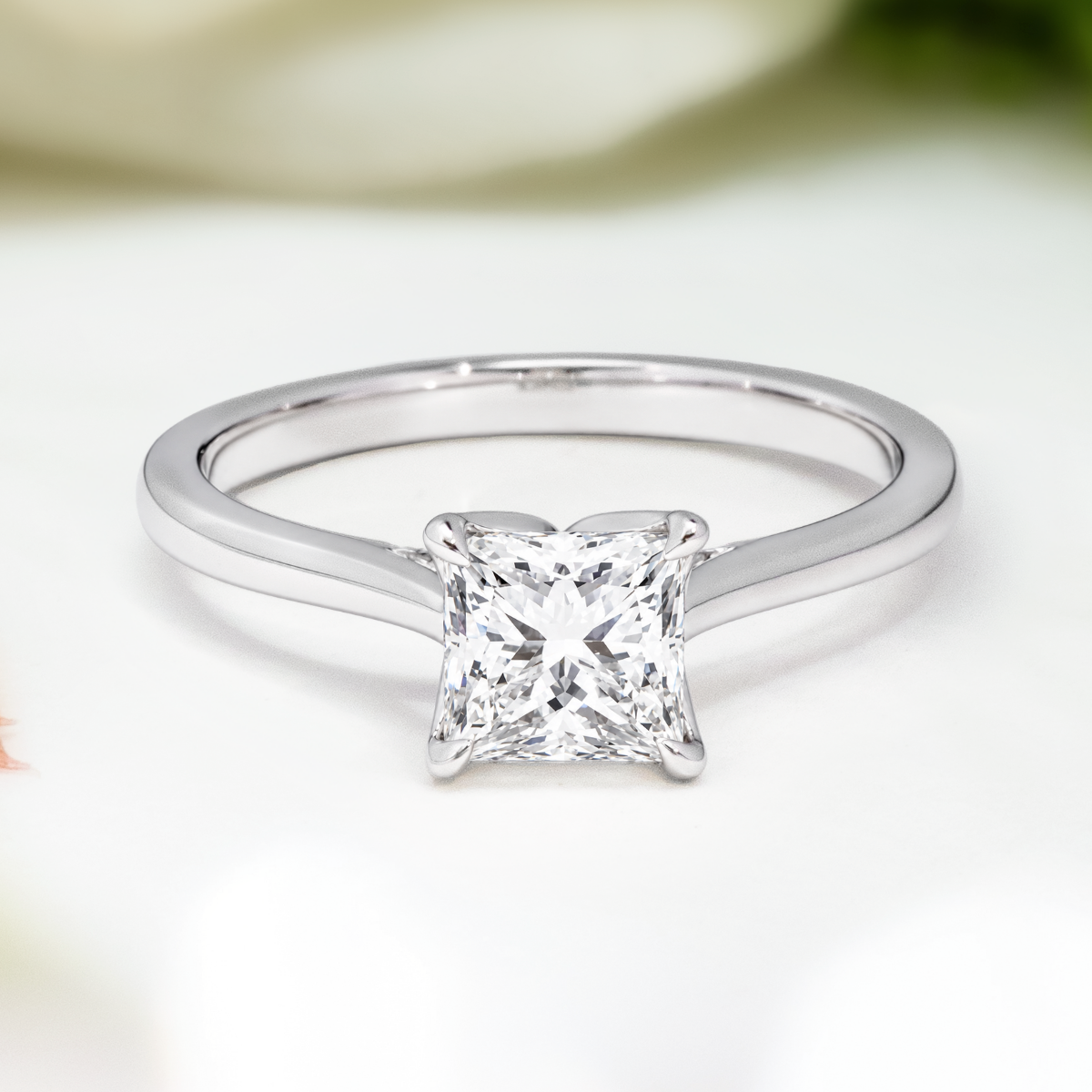 Load image into Gallery viewer, LUCCE AZALEA™ Princess Lab Diamond 0.98ct D VVS2 IGI 18K White Gold
