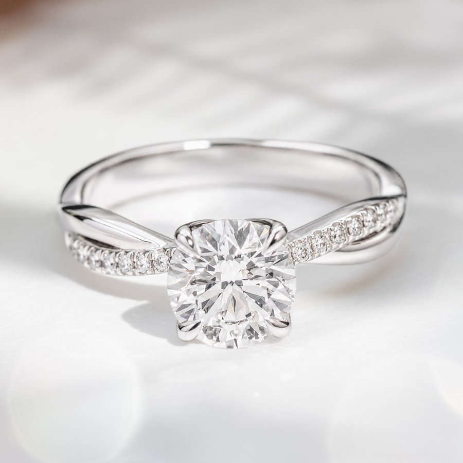 Load image into Gallery viewer, LUCCE FIORE™ Round Lab Diamond 1.01ct D VS1 Id IGI 14K White Gold
