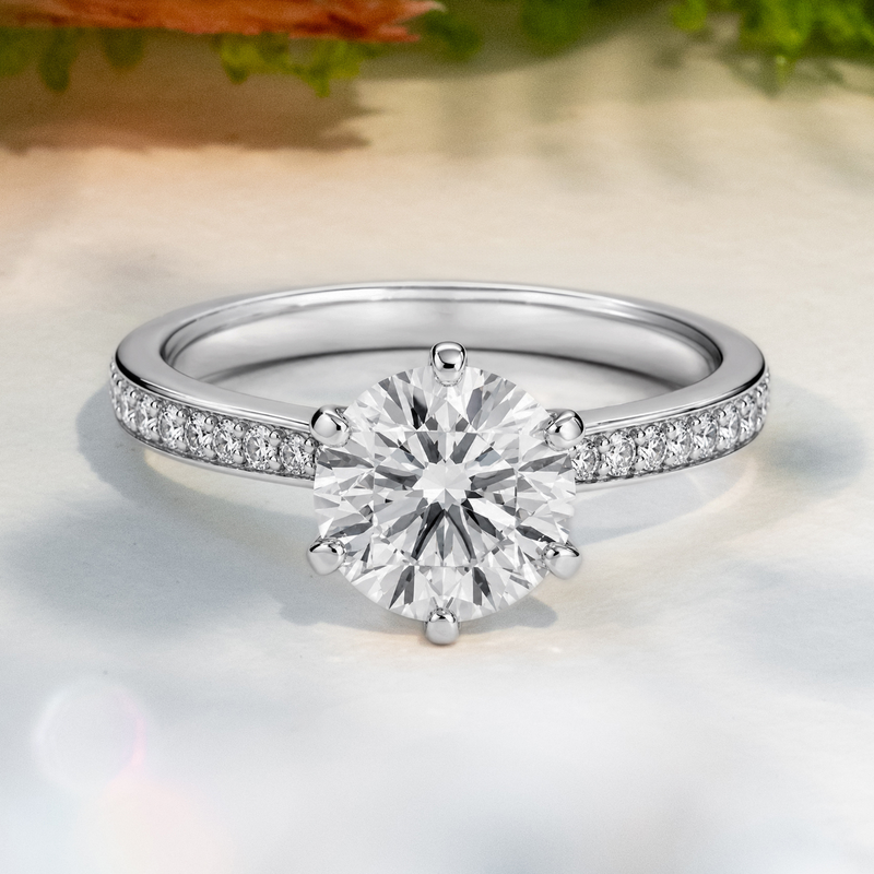 LUCCE ANGELA™ Pavé Round Lab Diamond 1.52ct D VS1 Id IGI Platinum