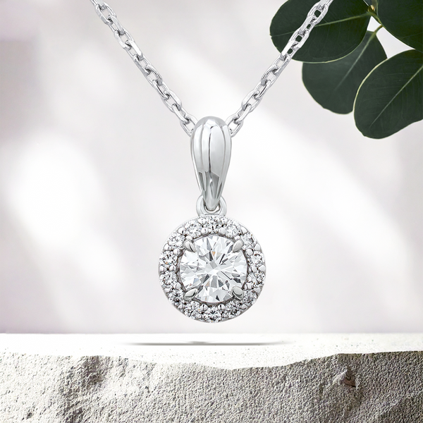 Lucce Montevalle Round Necklace Lab Diamond 0.52ct D VVS2 Id IGI 14K White Gold
