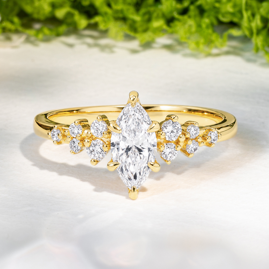 Load image into Gallery viewer, LUCCE ELLIA™ Marquise Natural Diamond 0.50ct I VS1 GIA 18K Yellow Gold
