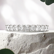 LUCCE RIVERA™ Princess Eternity 2.40ctw Celeste Moissanite 14K White Gold