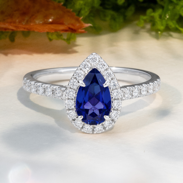 LUCCE MONTEVALLE™ Pear AURORA™ Blue Sapphire 1.00ct 14K White Gold