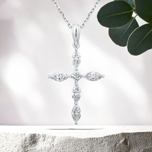 Load image into Gallery viewer, Lucce Saved Cross Necklace Lab Diamond 14K White Gold
