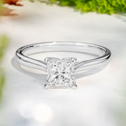 LUCCE AZALEA™ Princess Natural Diamond 1.02ct I VS2 GIA 18K White Gold