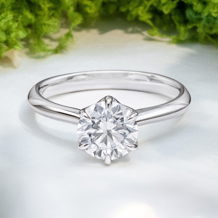 Load image into Gallery viewer, LUCCE ECUADORIAN™ Round Lab Diamond 1.25ct D VVS2 Id IGI 18K White Gold
