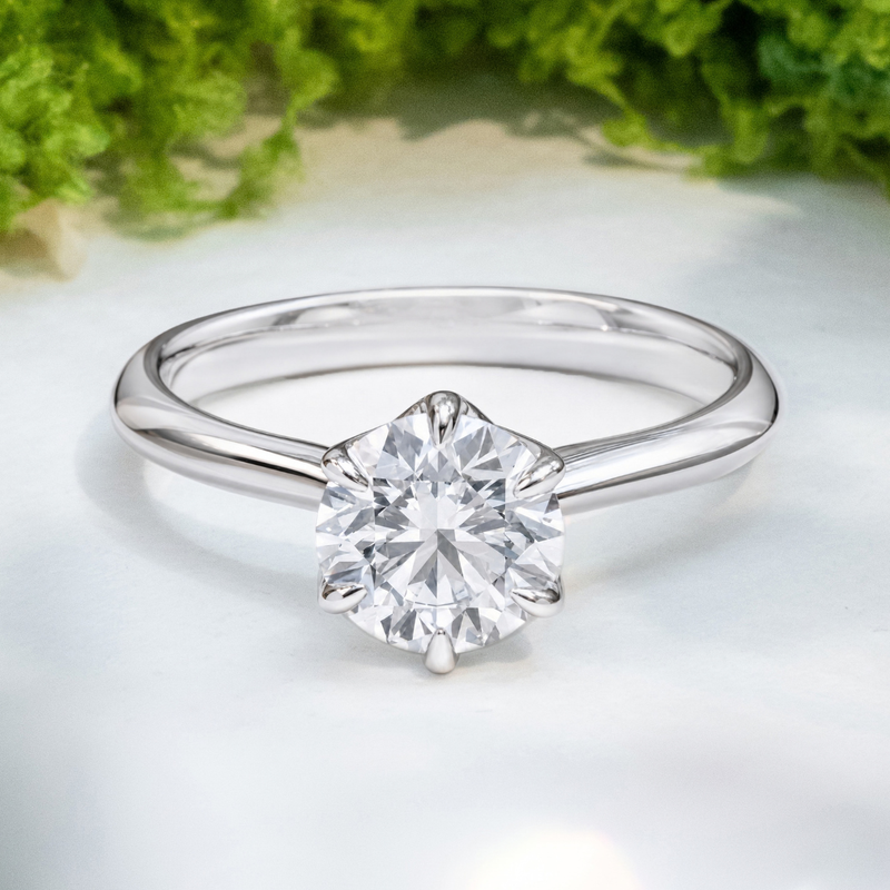 LUCCE ECUADORIAN™ Round Lab Diamond 1.25ct D VVS2 Id IGI 18K White Gold