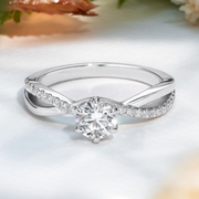 LUCCE FIORE™ Sei Round Natural Diamond 0.50ct F VS2 Ex 18K White Gold